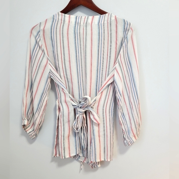 RW&CO. Stripped V-neck Shirt - Size US XS - Picture 4 of 5